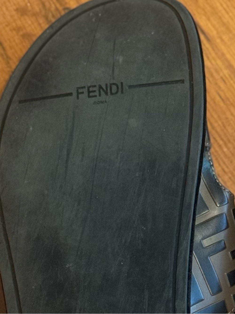 Fendi FF Zucca Logo Double Strap Leather Slides EU 37.5 - Picture 6 of 7